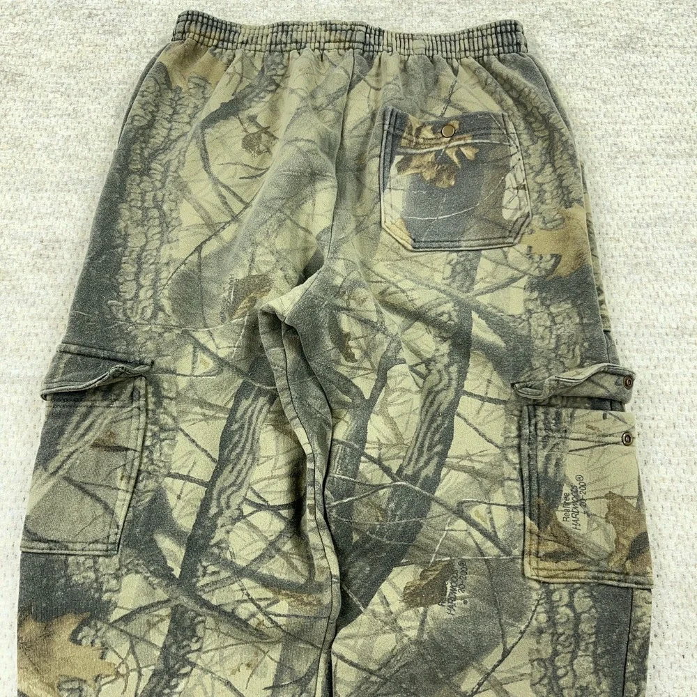Vintage Jerzees Camo Sweatpants Men‎ Medium Cargo Jogger 90s Y2K USA Hardwoods